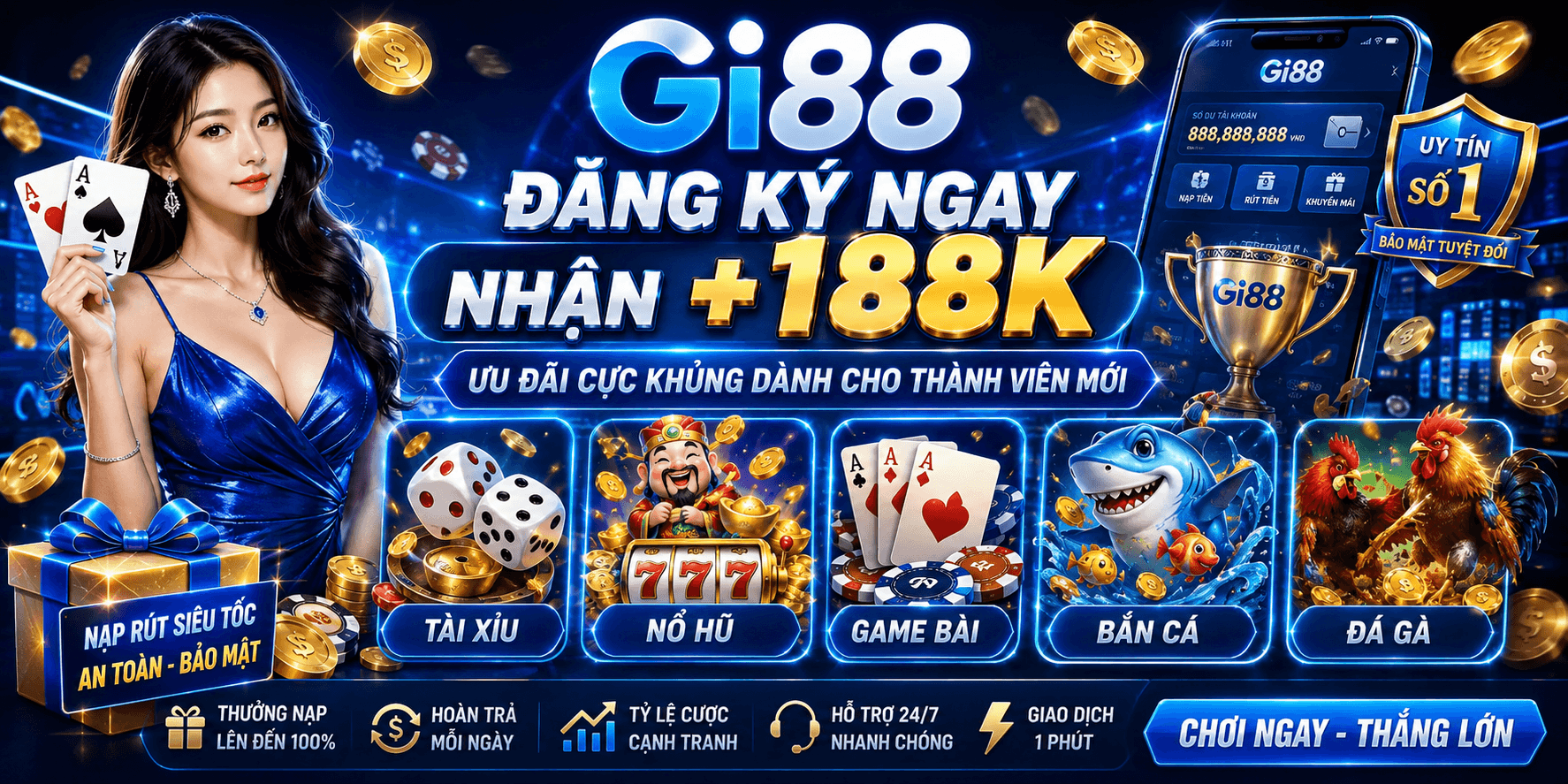 Gi88 – Sân Chơi Uy Tín Gi88.COM Tặng Hội Viên Mới 188k